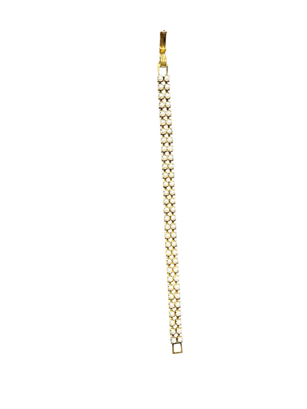 Vintage Gold and White Stone Bracelet